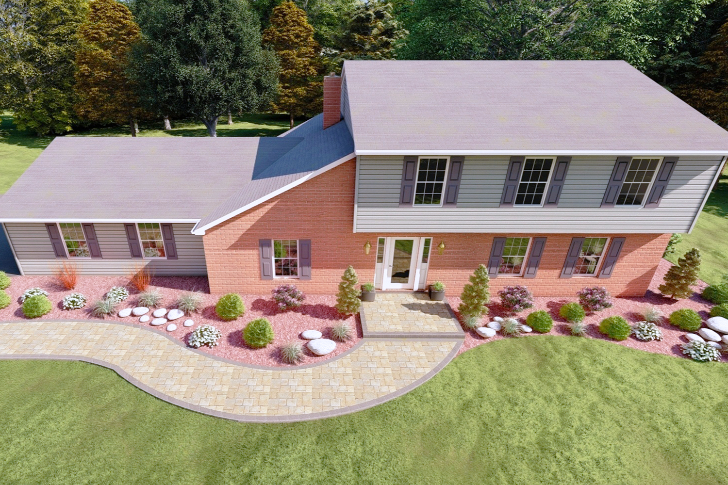 Potted Luck Landscaping Design and Hardscaping a Pathway for a Residential Entrance in Carlisle PA