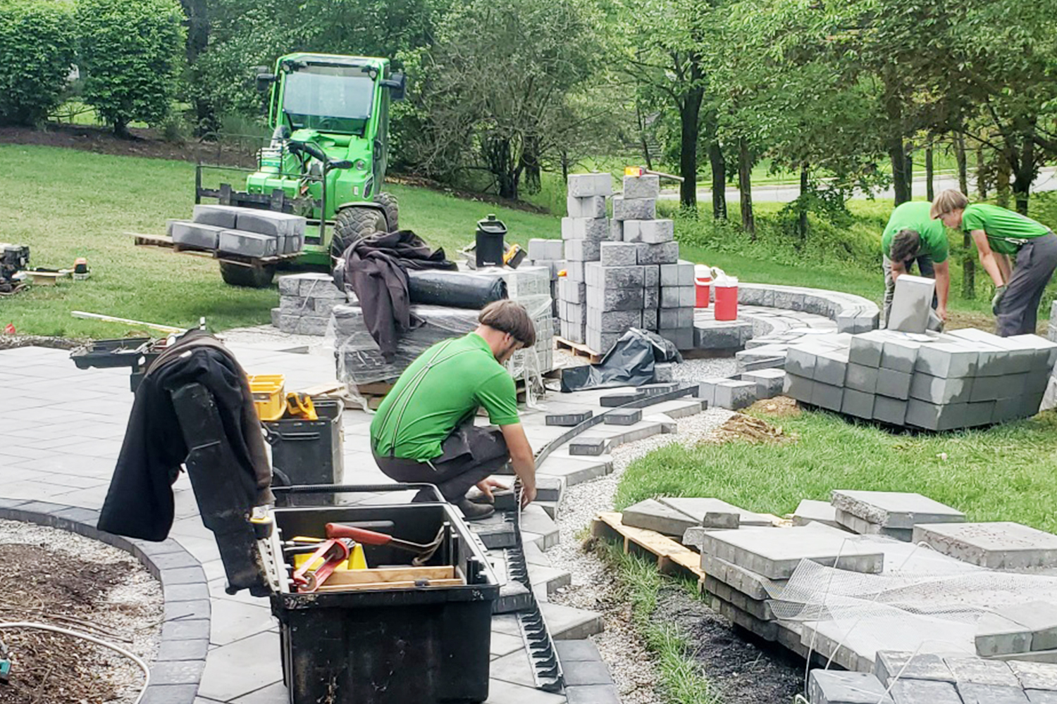 Potted Luck Landscaping a Pathway for a Residential Backyard in Carlisle PA