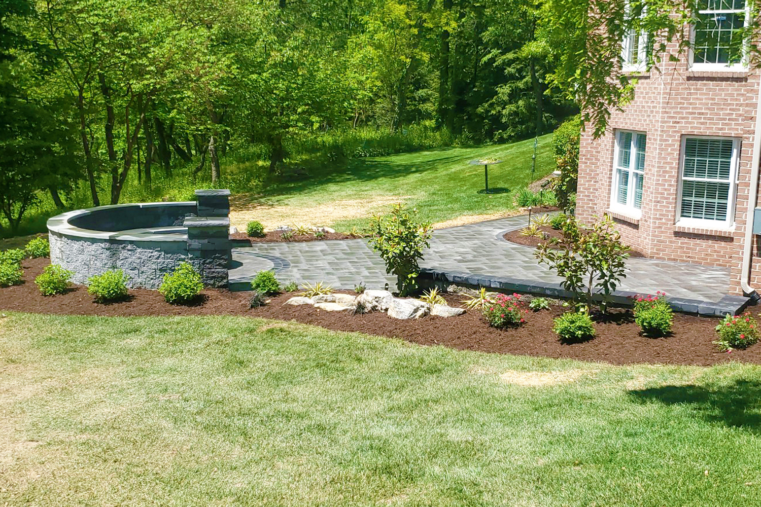 Potted Luck Landscaping and Hardscaping A Fire Pit in Mechanicsburg PA